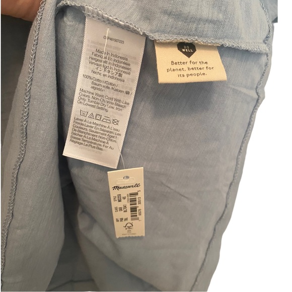 Madewell Whisper Cotton V-Neck T-Shirt in Terrace Blue Size 4X New With Tags - Picture 6 of 7